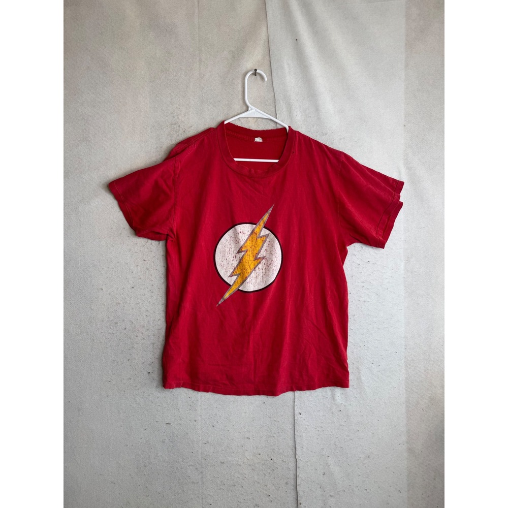 Vintage DC Comics The Flash T-Shirt Red Graphic Logo Made in USA Single Stitch L